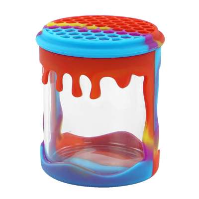 Wax storage plastic food jar silicone glass container for tobacco